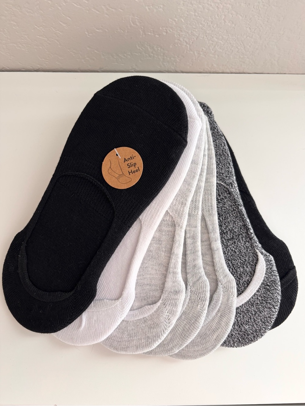 ANTI-SLIP Heel Sock Liners Set (7) NWT